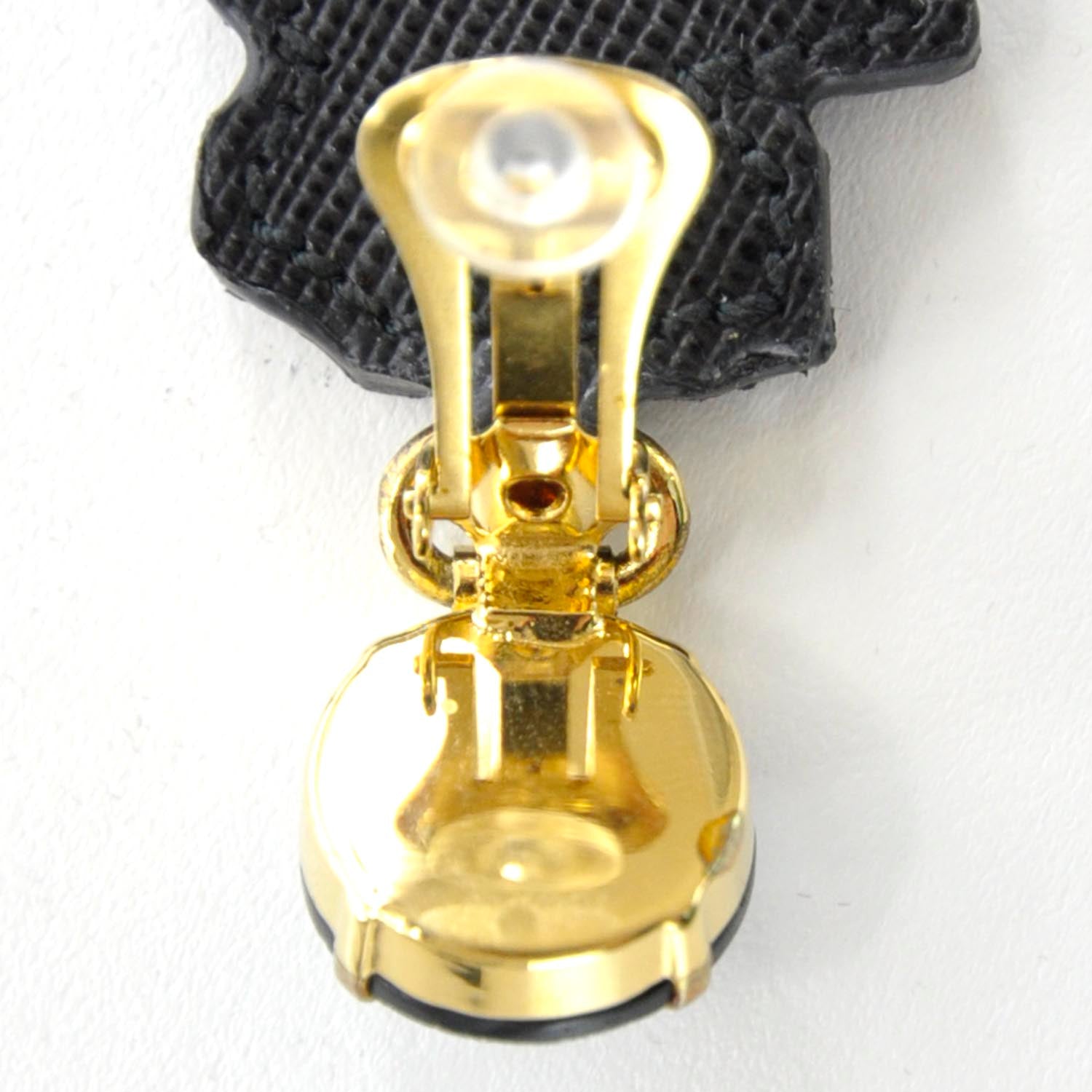 Prada Saffiano Heart Clip On Earrings 6 of 7