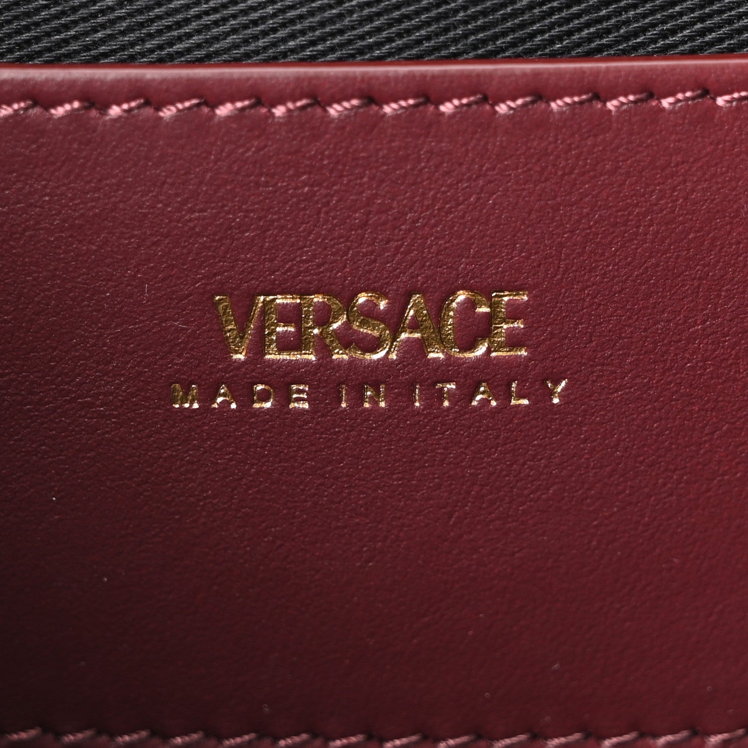 Versace Vitello Virtus Small Shoulder Bag Burgundy 6 of 9