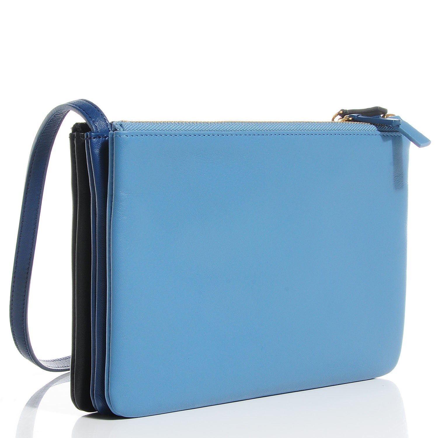 Celine Lambskin Small Multicolor Trio Crossbody Bag Black 3 of 7