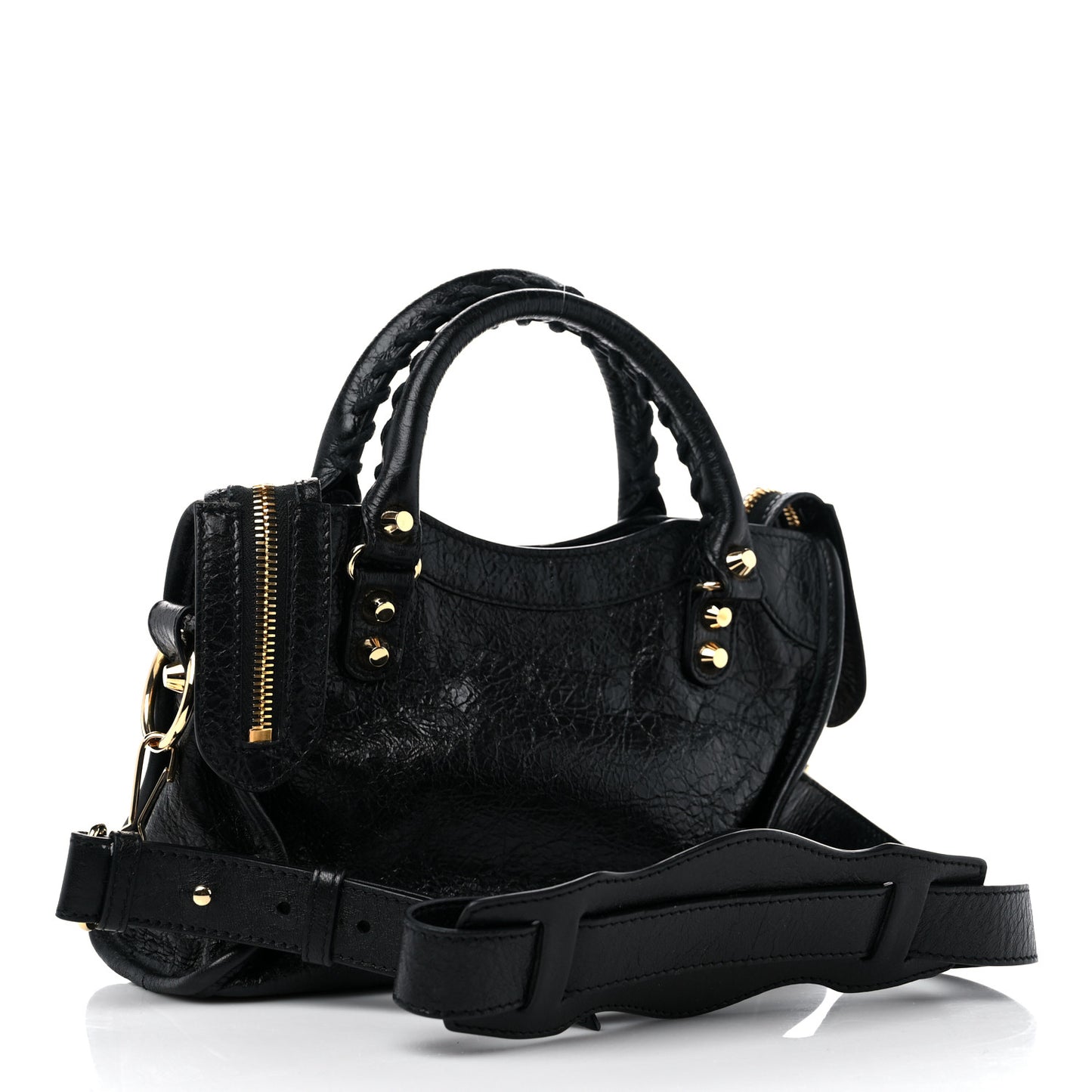 Agneau Classic Gold Hardware Mini City Black