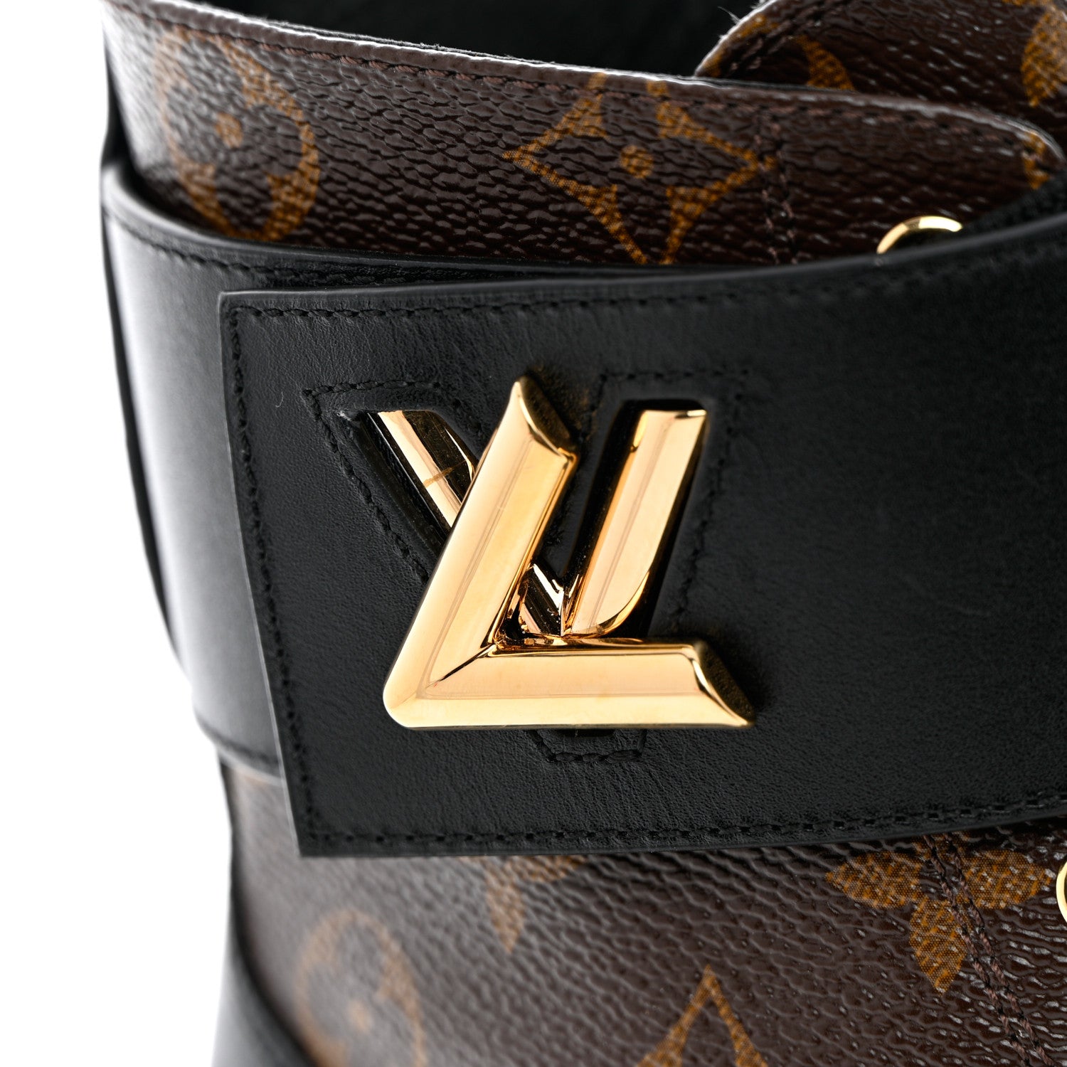 Louis Vuitton Monogram Calfskin Wonderland Flat Ranger Boots 35.5 Black 9 of 15