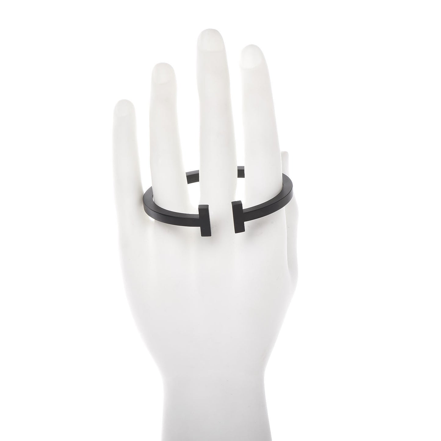 Black-Coated Stainless Steel T Square Bracelet