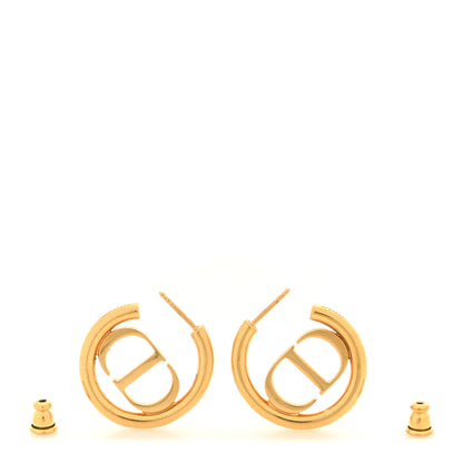 Christian Dior Metal 30 Montaigne Hoop Earrings Aged Gold 3 of 6