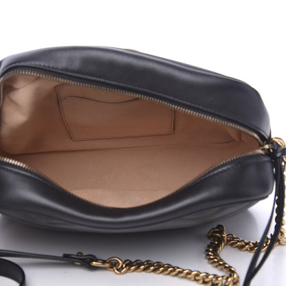 Gucci Calfskin Matelasse Medium GG Marmont Chain Shoulder Bag Black 4 of 9