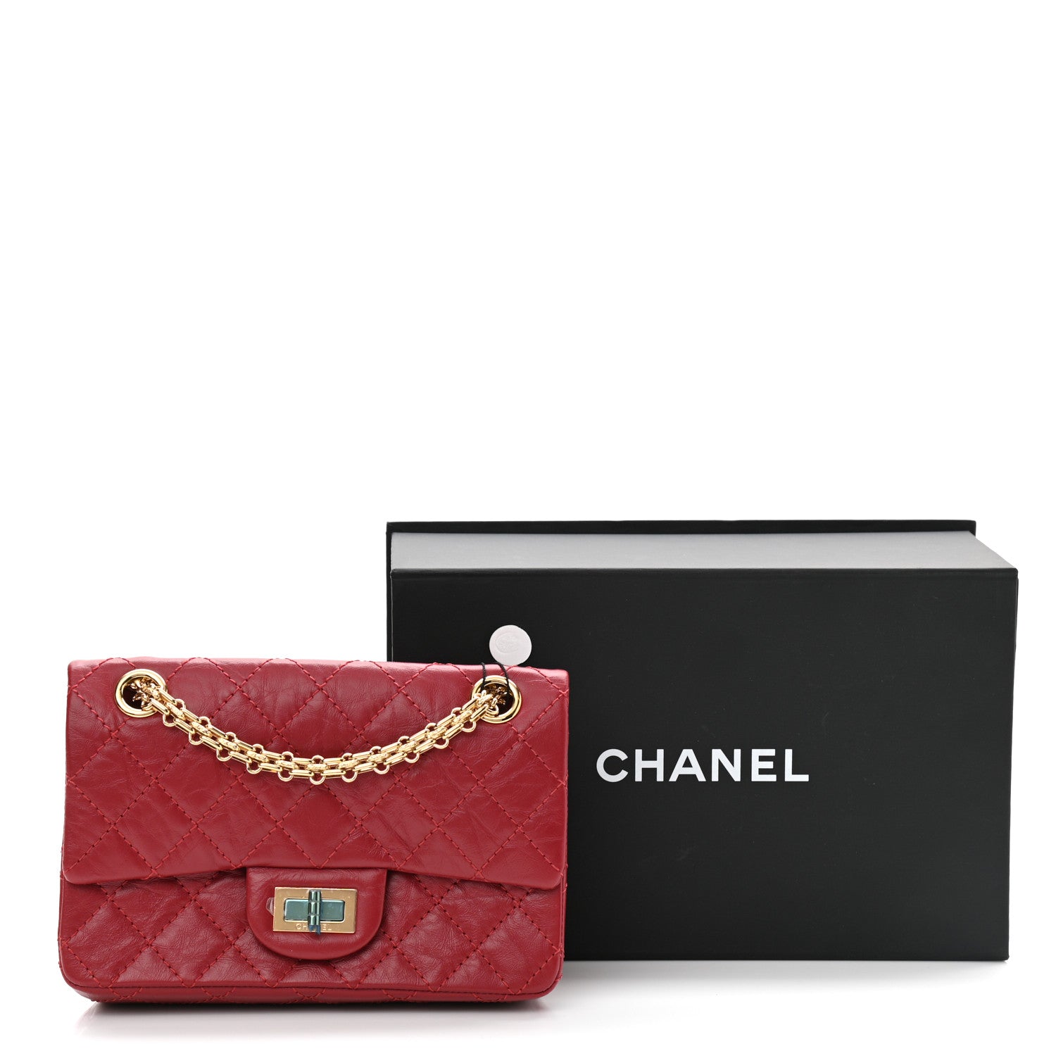 Chanel Aged Calfskin Quilted 2.55 Reissue Mini Flap Red 11 of 11