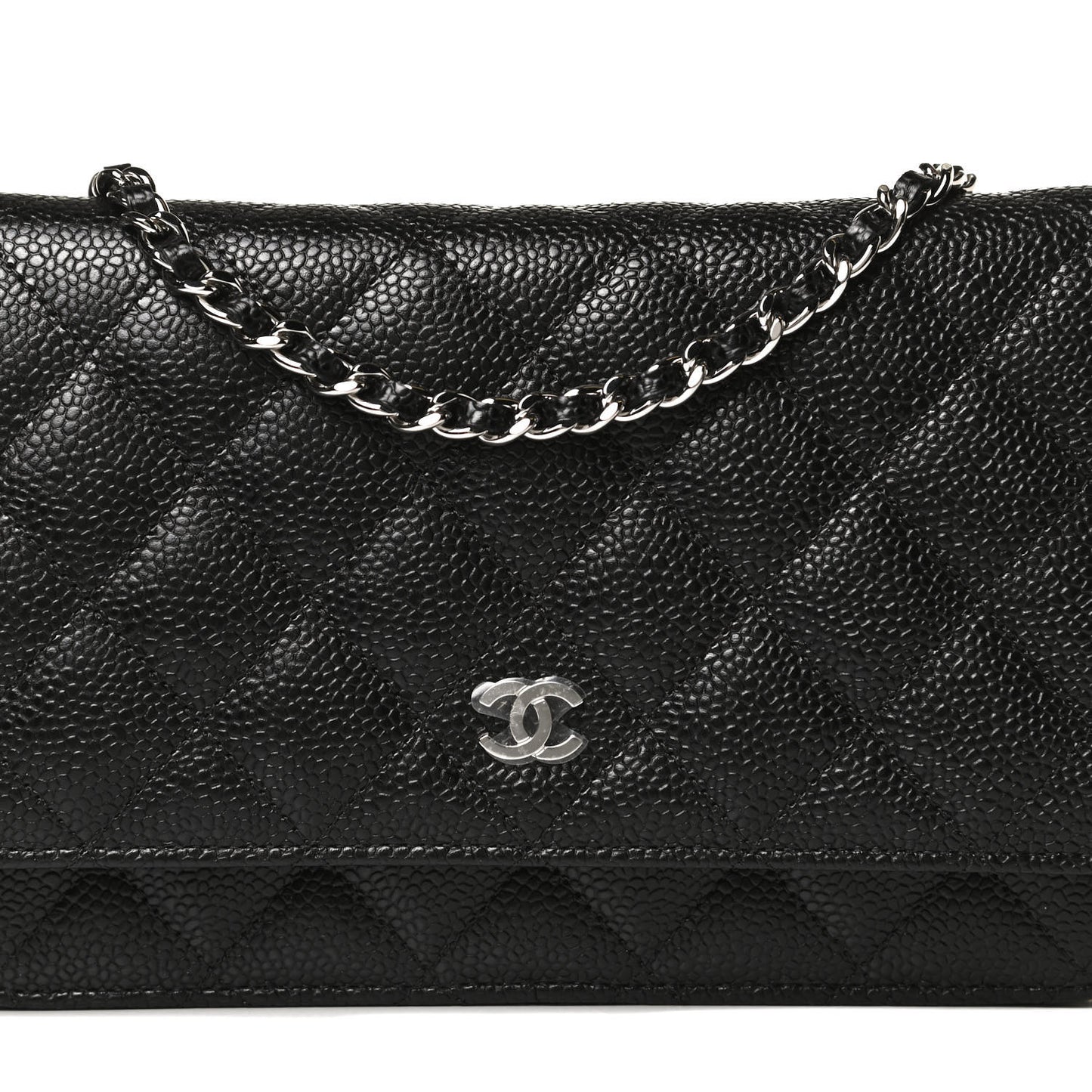 Caviar Quilted Wallet On Chain WOC Black
