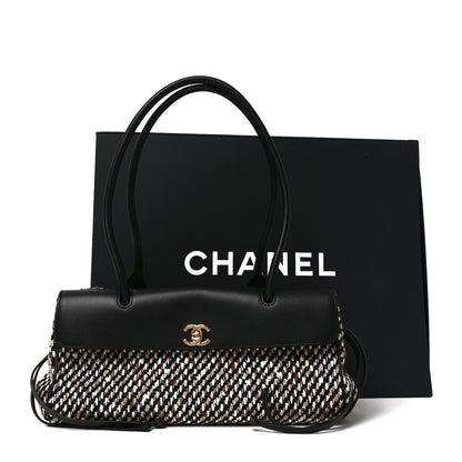 Chanel Tweed Calfskin Urban Essentials Small Shopping Bag Black Multicolor 10 of 10