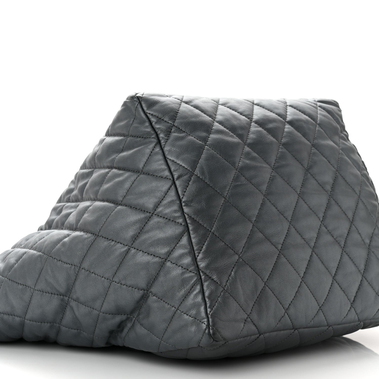Chanel Metallic Lambskin Quilted Large Week End on Mars Tote Charcoal 9 of 15
