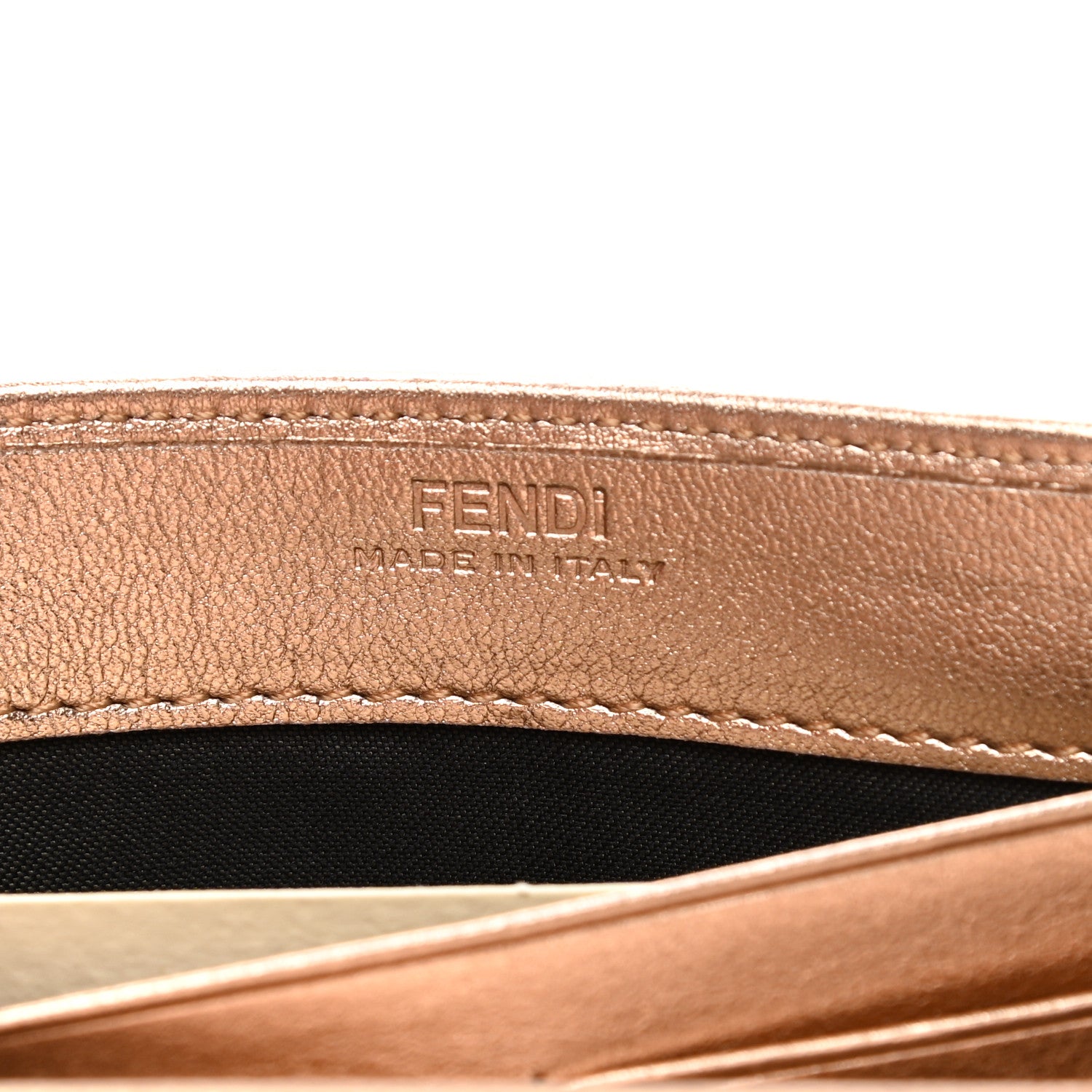 Fendi Vitello Laminato FF 1974 Embossed Continental Wallet Rame 5 of 8