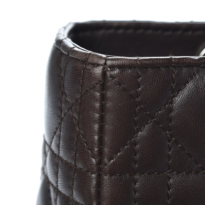Christian Dior Lambskin Cannage Medium Lady Dior Dark Brown 16 of 16