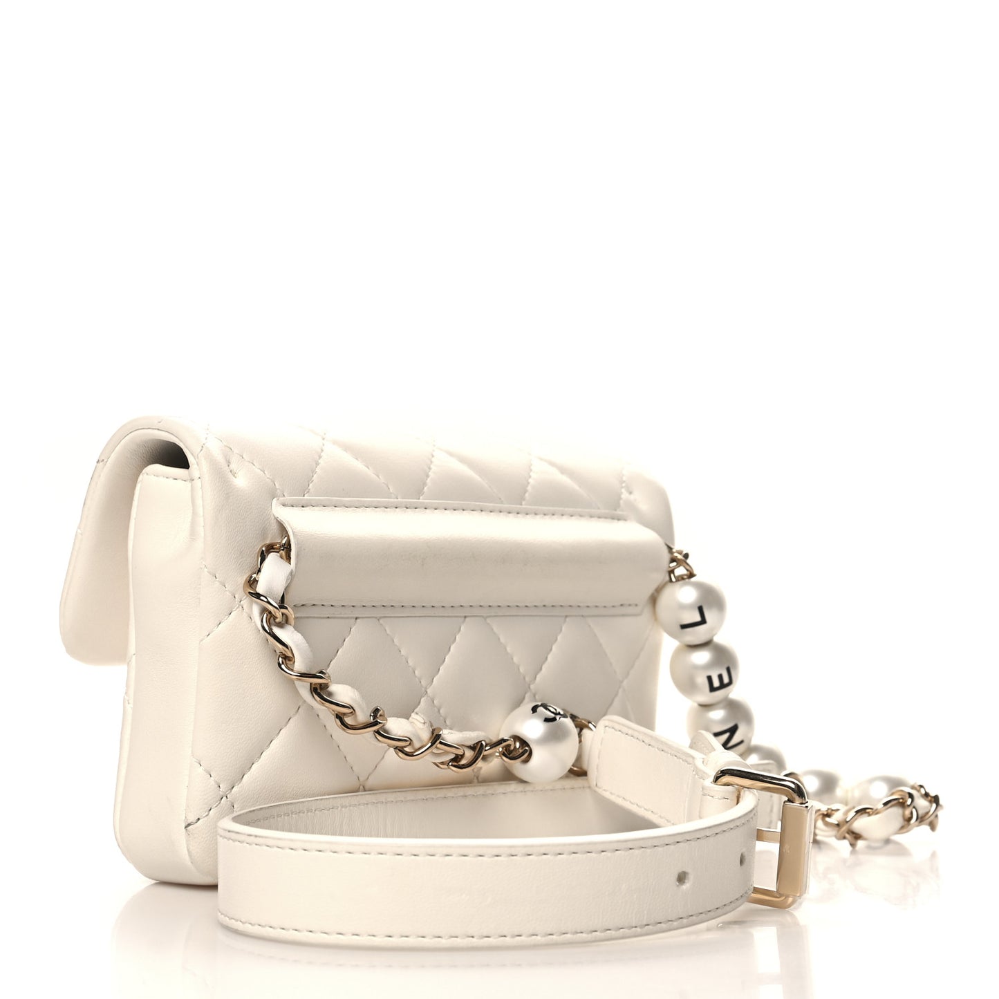 Lambskin Quilted Mini My Precious Waist Bag White