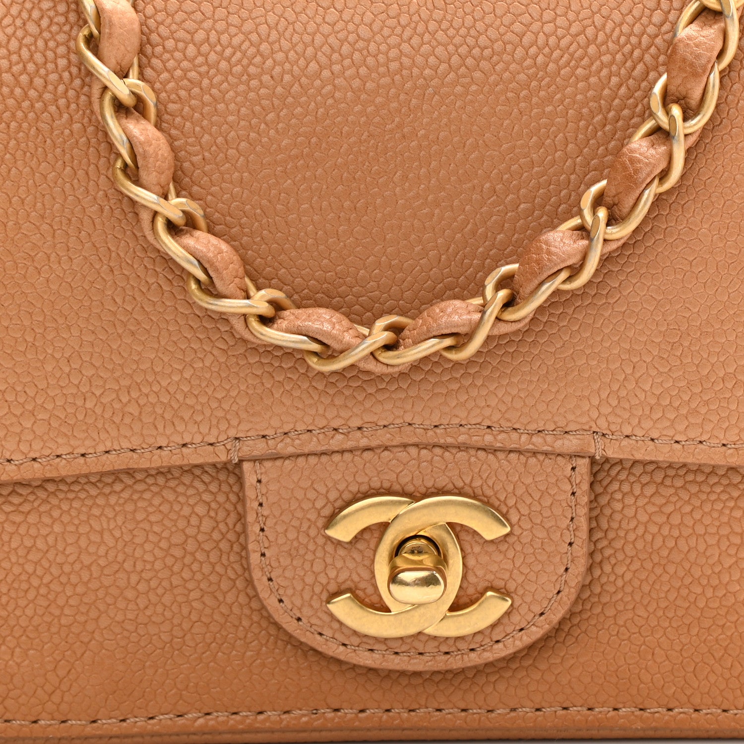 Chanel Grained Calfskin Mini Square Classic Pure Flap Brown 7 of 9