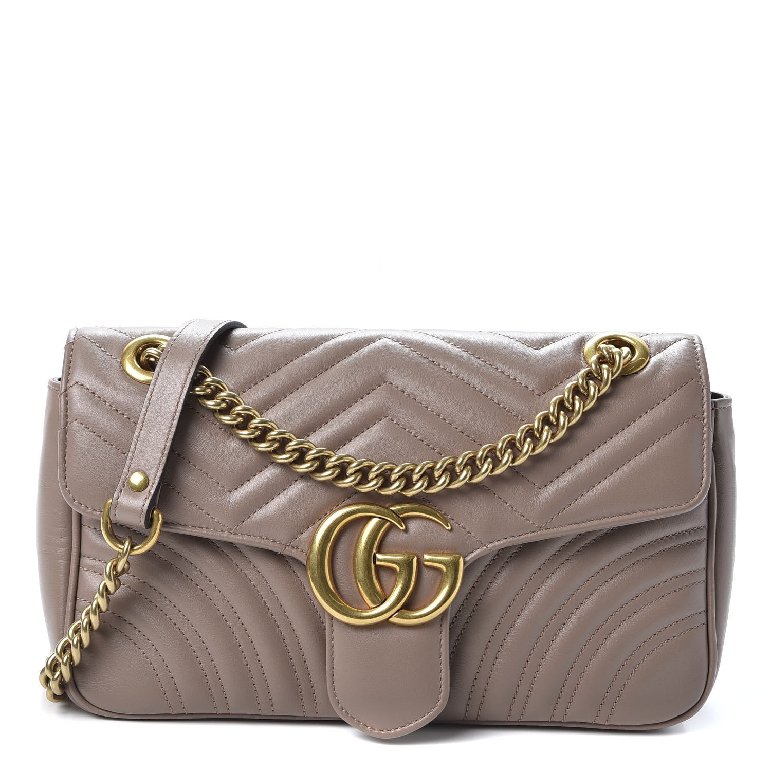 Gucci Calfskin Matelasse Small GG Marmont Shoulder Bag Porcelain Rose 1 of 9