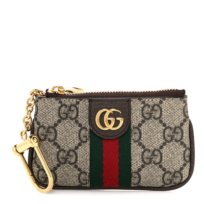 Gucci GG Supreme Monogram Web Ophidia Key Case Beige New Acero 1 of 8