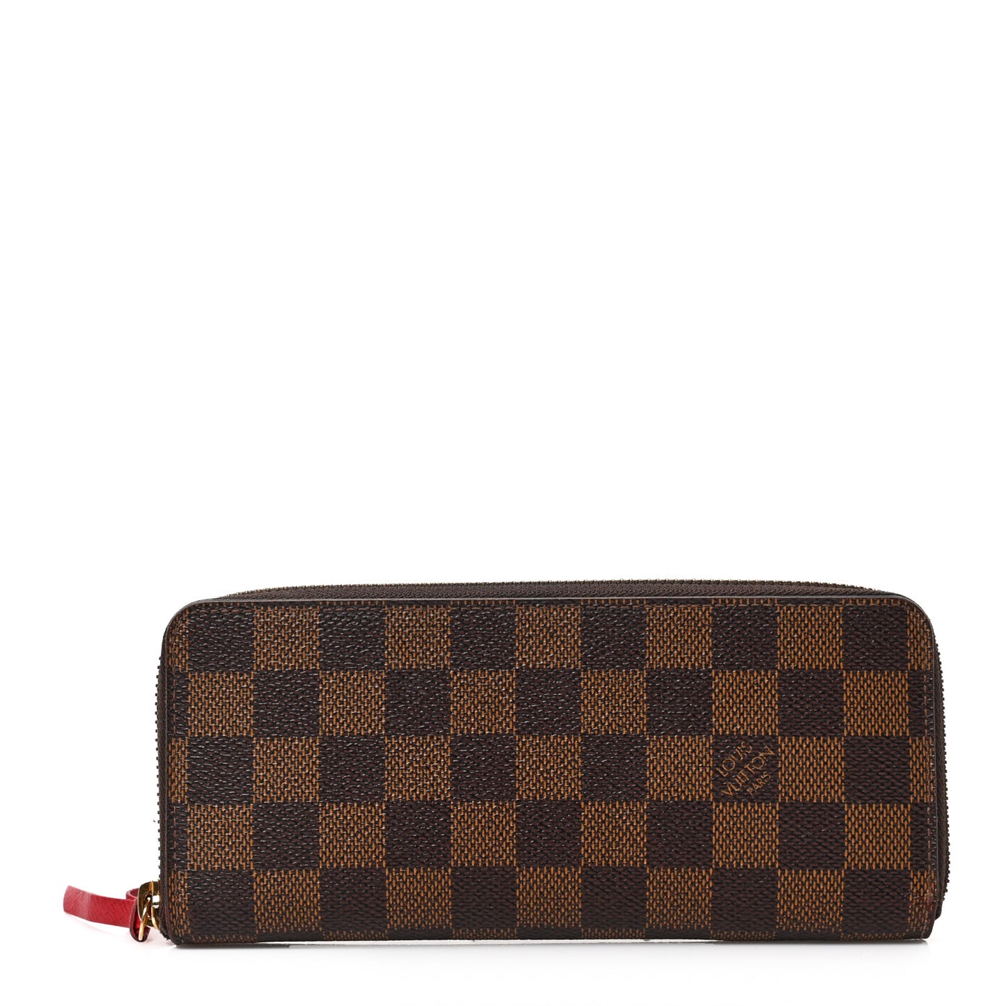 Damier Ebene Clemence Wallet Cherry