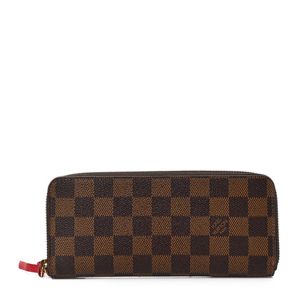 Louis Vuitton Damier Ebene Clemence Wallet Cherry 1 of 6