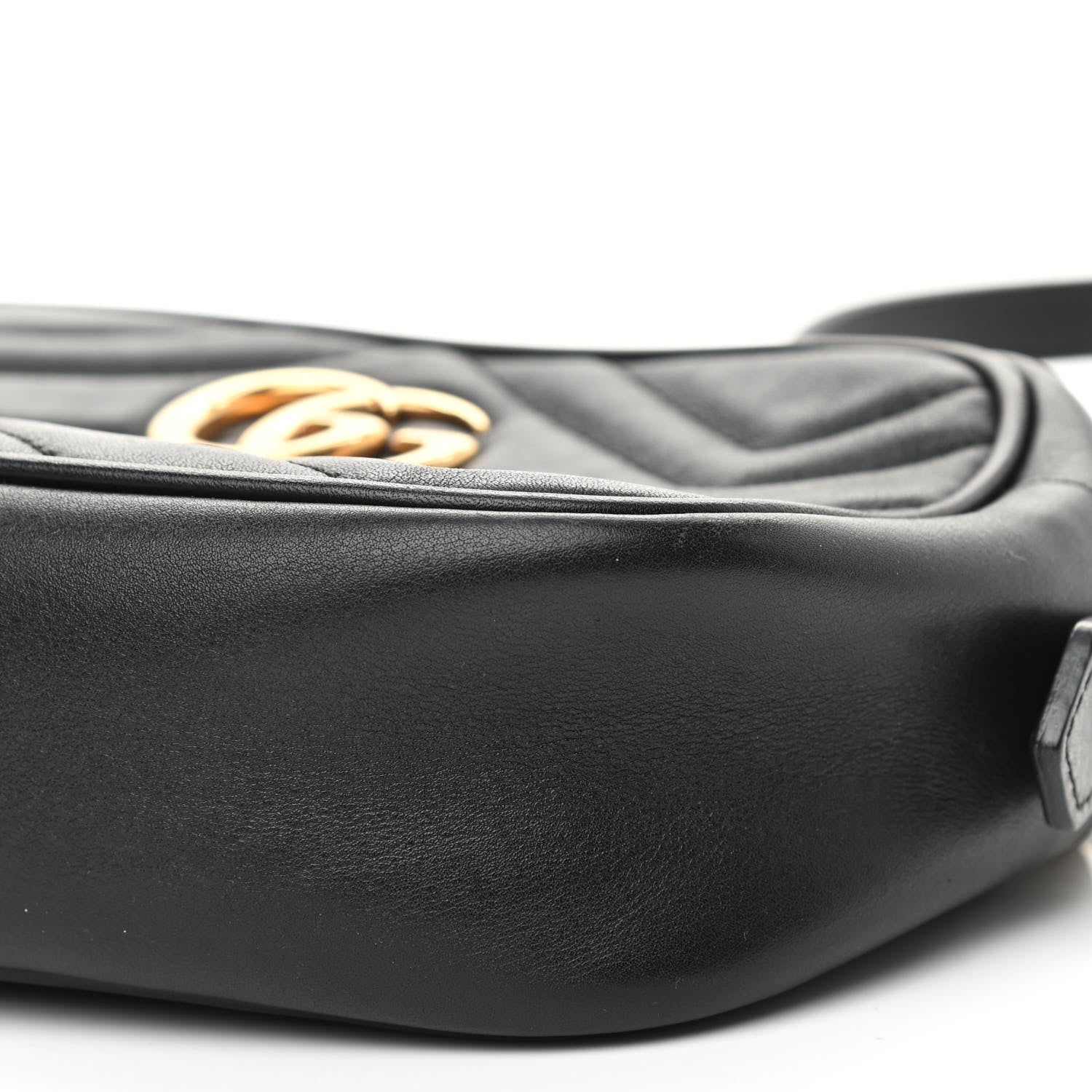 Gucci Calfskin Matelasse Mini GG Marmont Chain Shoulder Bag Black 10 of 10