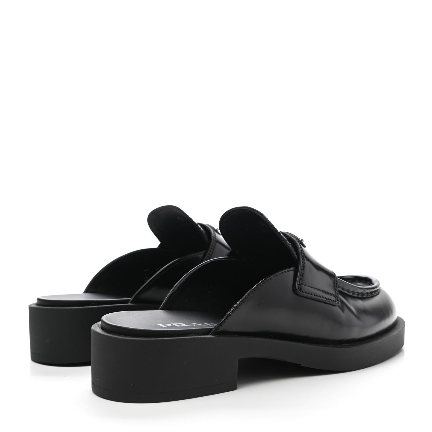 Spazzolato Triangle 40mm Loafer Mules 38 Black