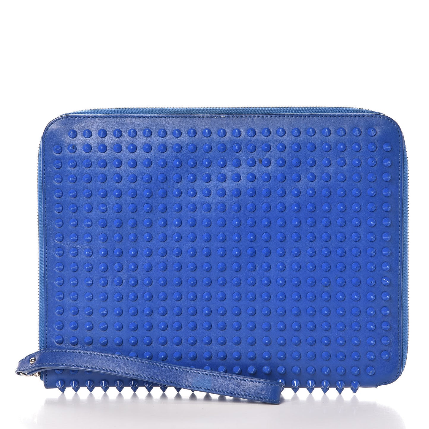 Calfskin Spiked IPad Case Blue Saphir