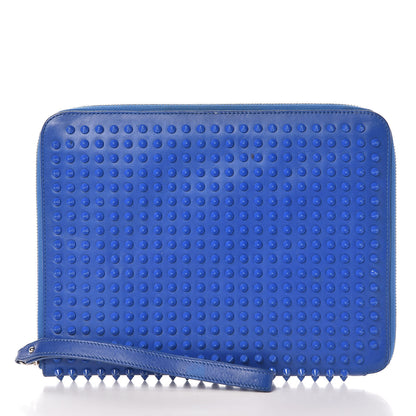 Christian Louboutin Calfskin Spiked IPad Case Blue Saphir 1 of 8