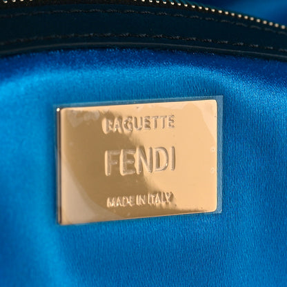 Fendi Beaded Vitello Dolce Leaf Embroidered Baguette Multicolor Black 6 of 8