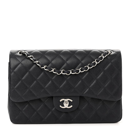 Chanel Caviar Quilted Jumbo Double Flap Navy Blue 1 of 9