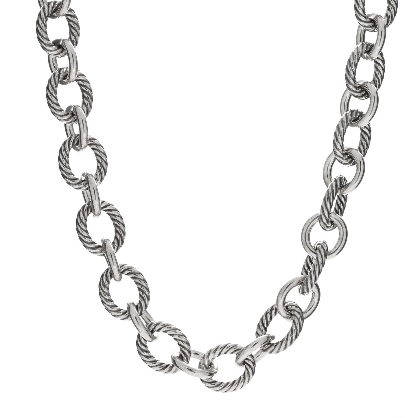Sterling Silver 16mm Large Oval Link Necklace
