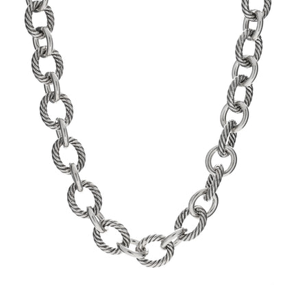 David Yurman Sterling Silver 16mm Large Oval Link Necklace 1 of 4