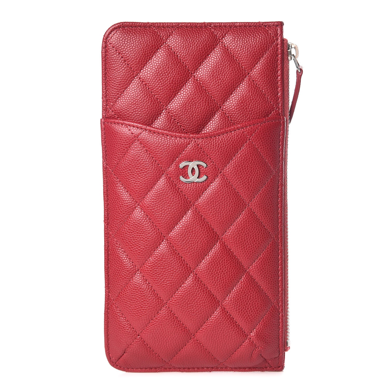 Chanel Caviar Quilted Classic Flat Wallet Pouch Pink 1 of 8