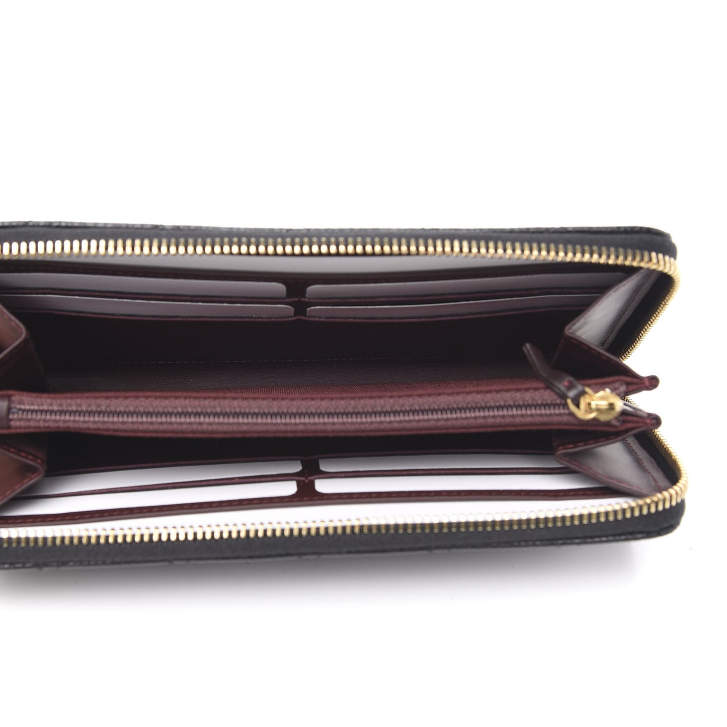 Caviar Quilted Large Gusset Zip Around Wallet Black