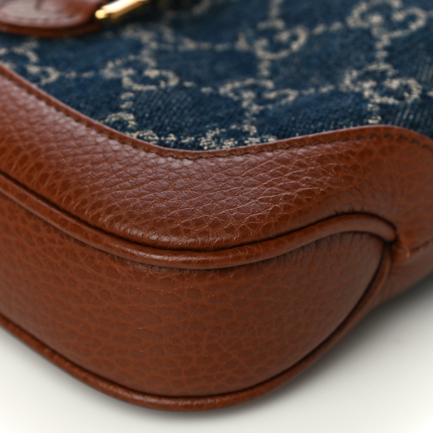 Gucci New Denim GG Monogram Calfskin Mini Jackie 1961 Hobo Blue Tea Cuir 13 of 13