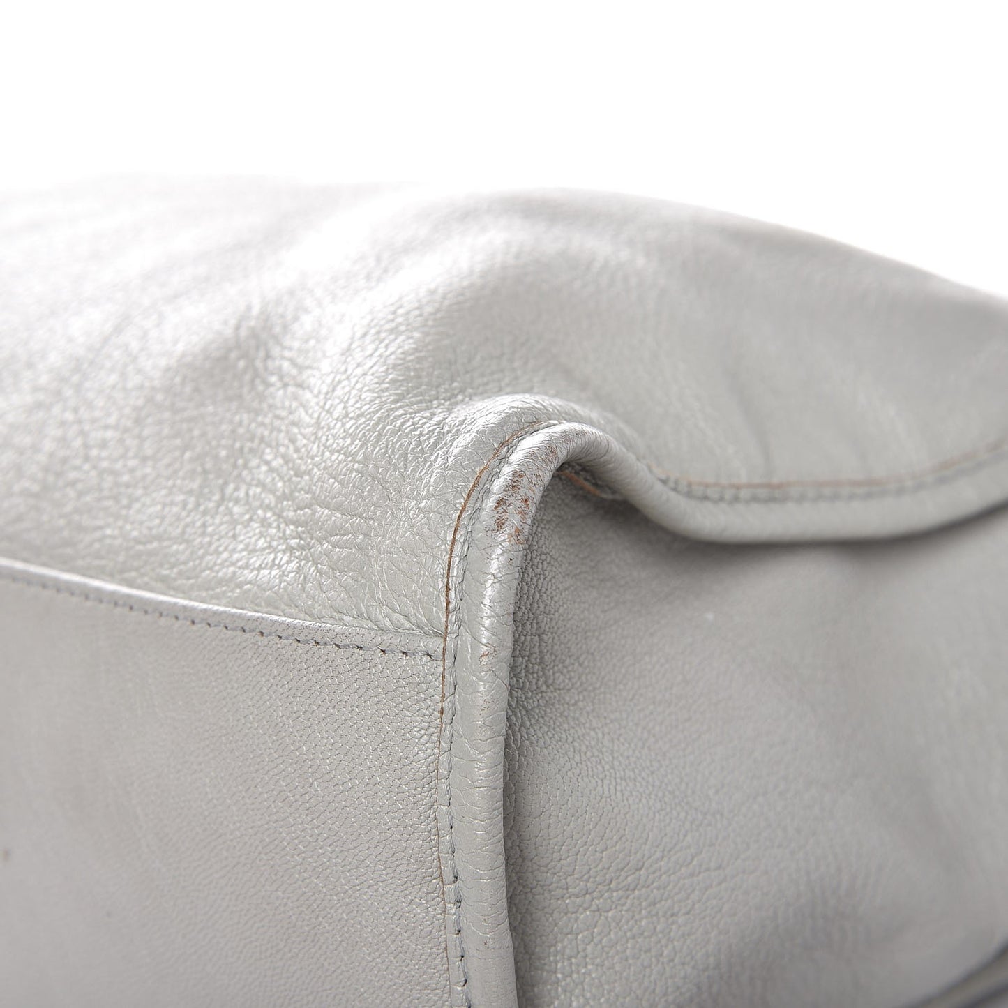 Chevre Gold Metallic Edge Hardware City Gris Perle