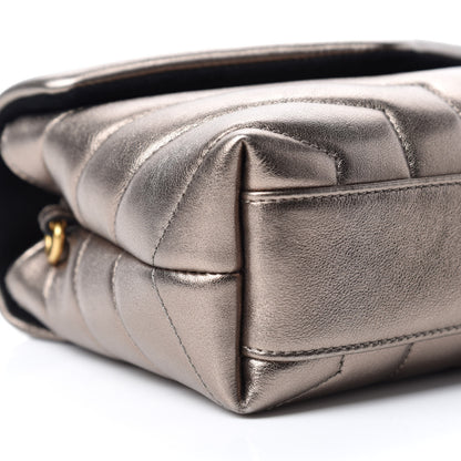 Saint Laurent Metallic Calfskin Y Quilted Monogram Toy Loulou Crossbody Bag Piombo 6 of 13