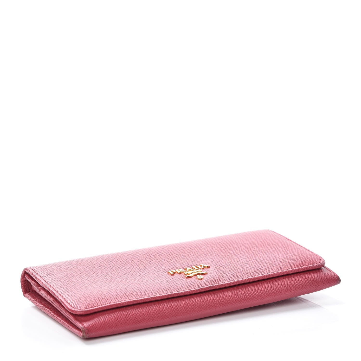 Prada Saffiano Metal Continental Flap Wallet Peonia 4 of 13