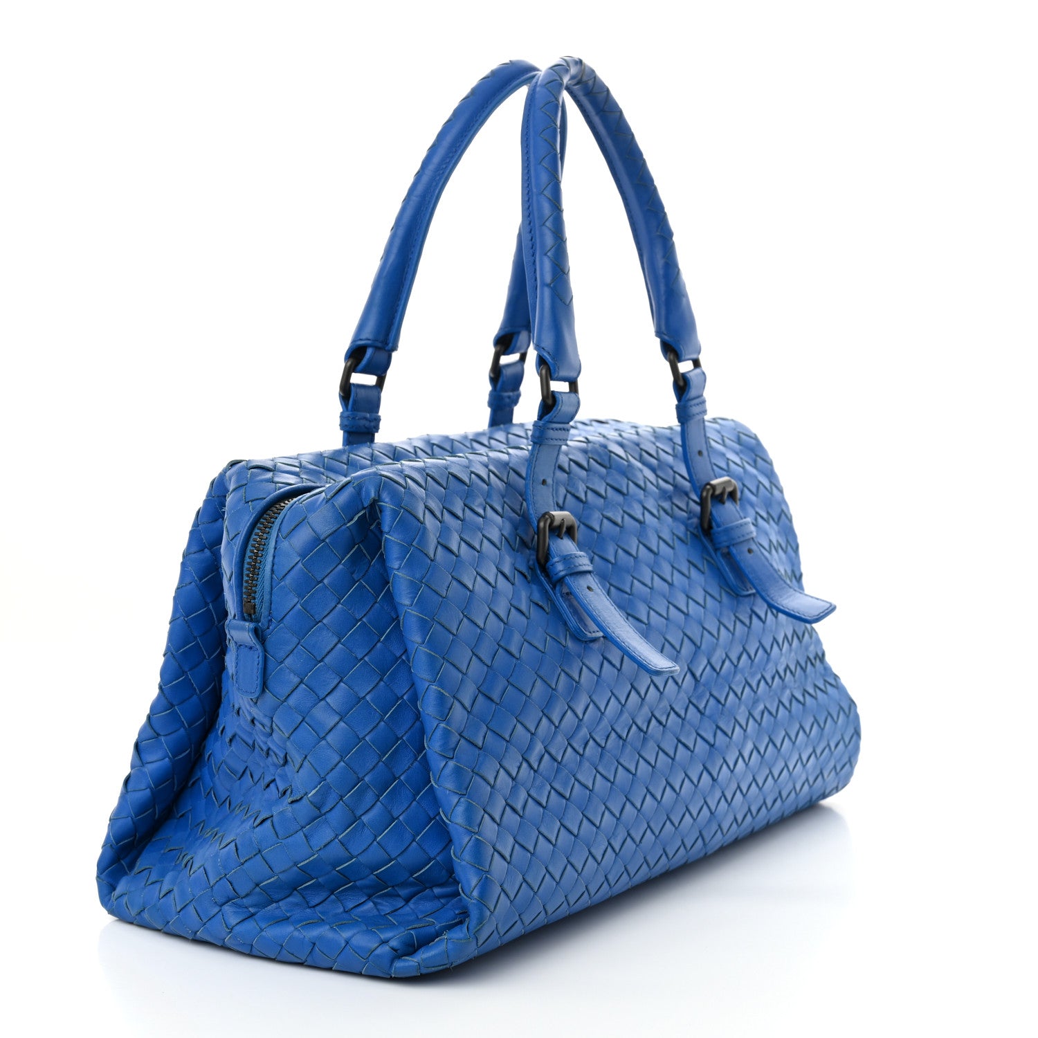Bottega Veneta Nappa Intrecciato Boston Signal Blue 3 of 12