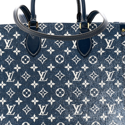 Louis Vuitton Monogram Jacquard Denim Onthego MM Bleu 7 of 9
