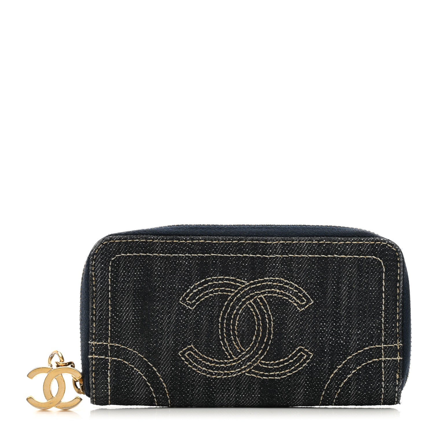 Chanel Denim CC Zip Around Wallet 1 of 9