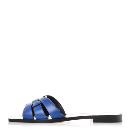 Saint Laurent Calfskin Nu Pied 05 Slide Sandals 37 Blue Majorelle 1 of 10