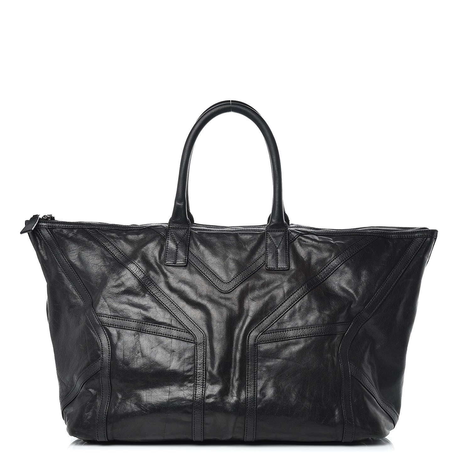 Saint Laurent Calfskin Sac Hamptons Weekender Bag Black 1 of 24