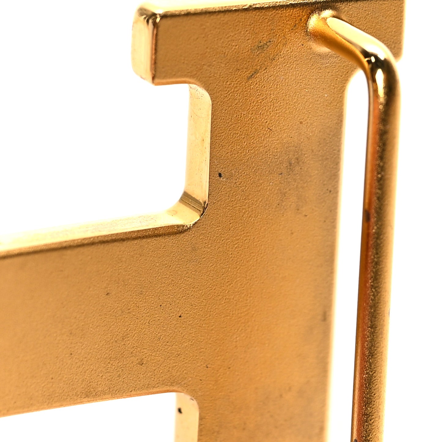 Brass Gold Plated 32mm Strie H Belt Buckle
