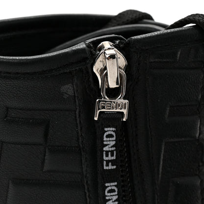 Fendi Nappa FF Embossed Womens Biker Boots 39.5 Black 9 of 10