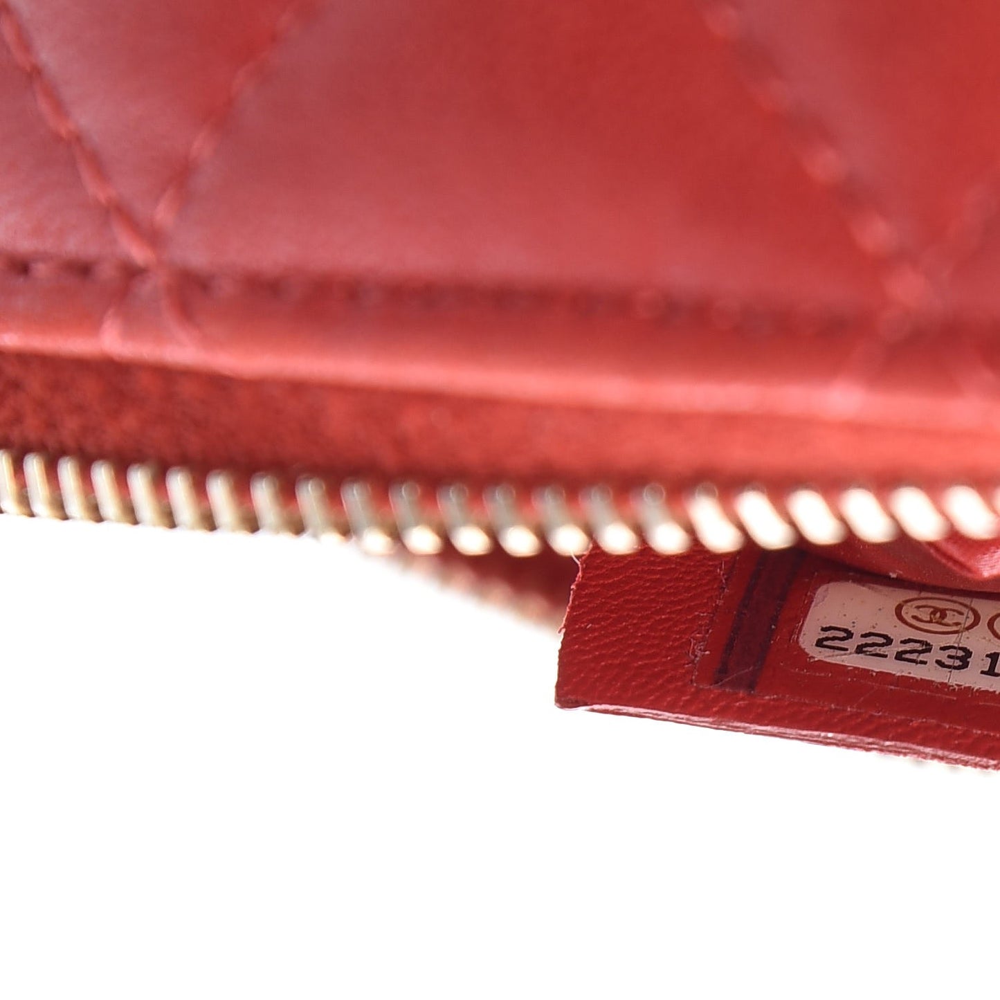 Lambskin Quilted Small Casino Cosmetic Case Red