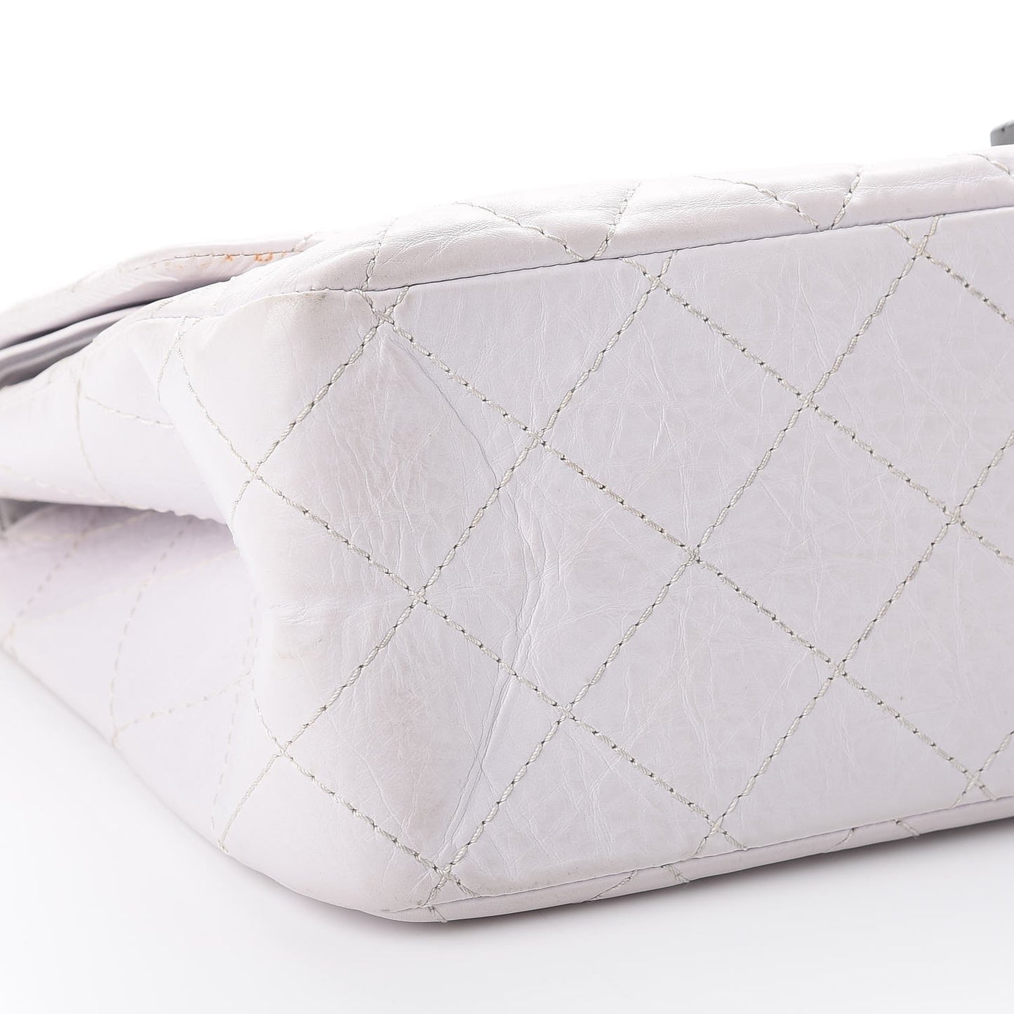 Aged Calfskin Quilted 2.55 Reissue 227 Flap White