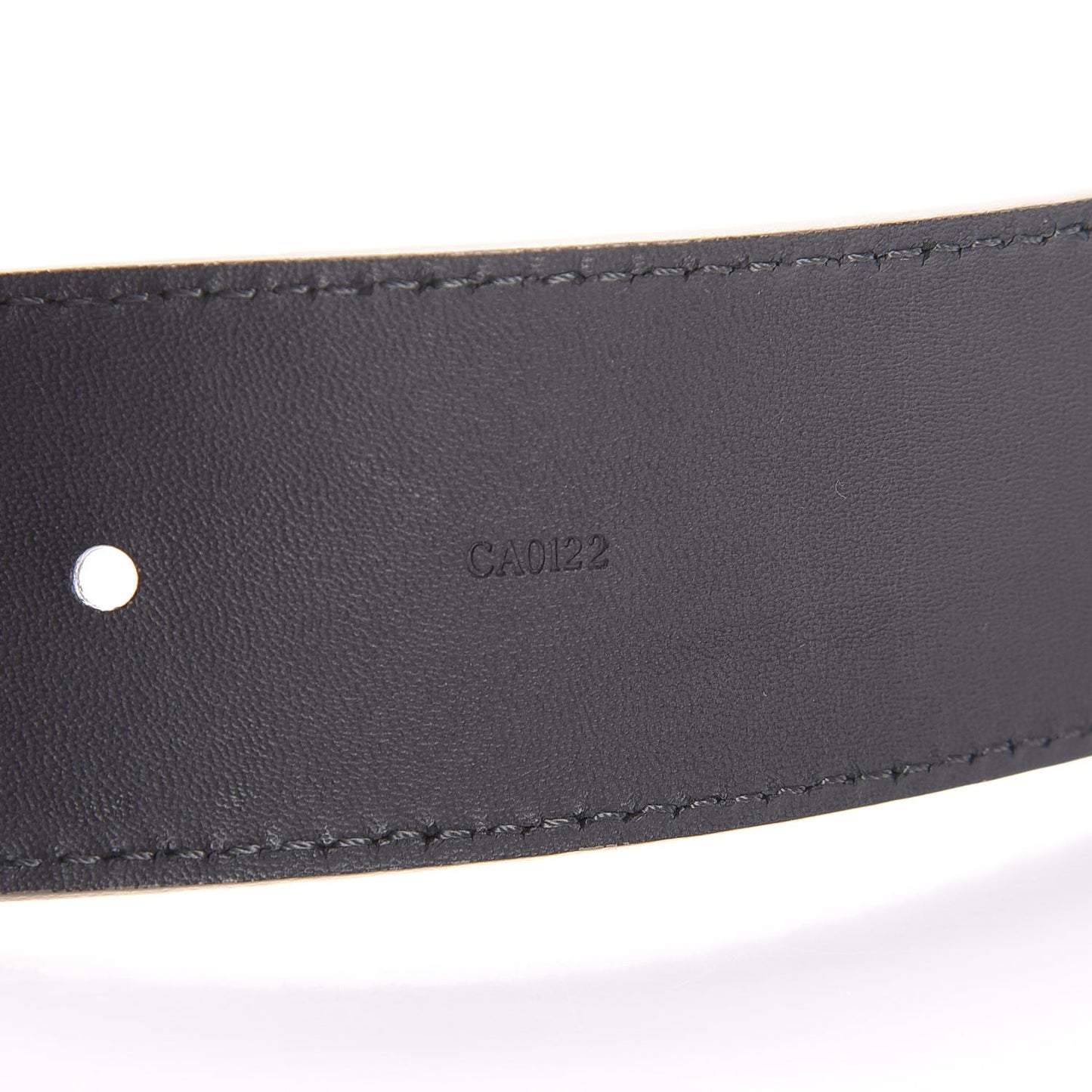 Suede Calfskin Mini Damier 40mm LV Initiales Belt 85 34 Grey