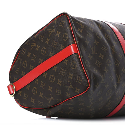 Louis Vuitton Calfskin Monogram Keepall Bandouliere 50 Coquelicot 8 of 13