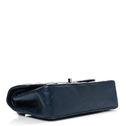 Chanel Iridescent Lambskin Quilted Small Double Flap Dark Blue 4 of 11