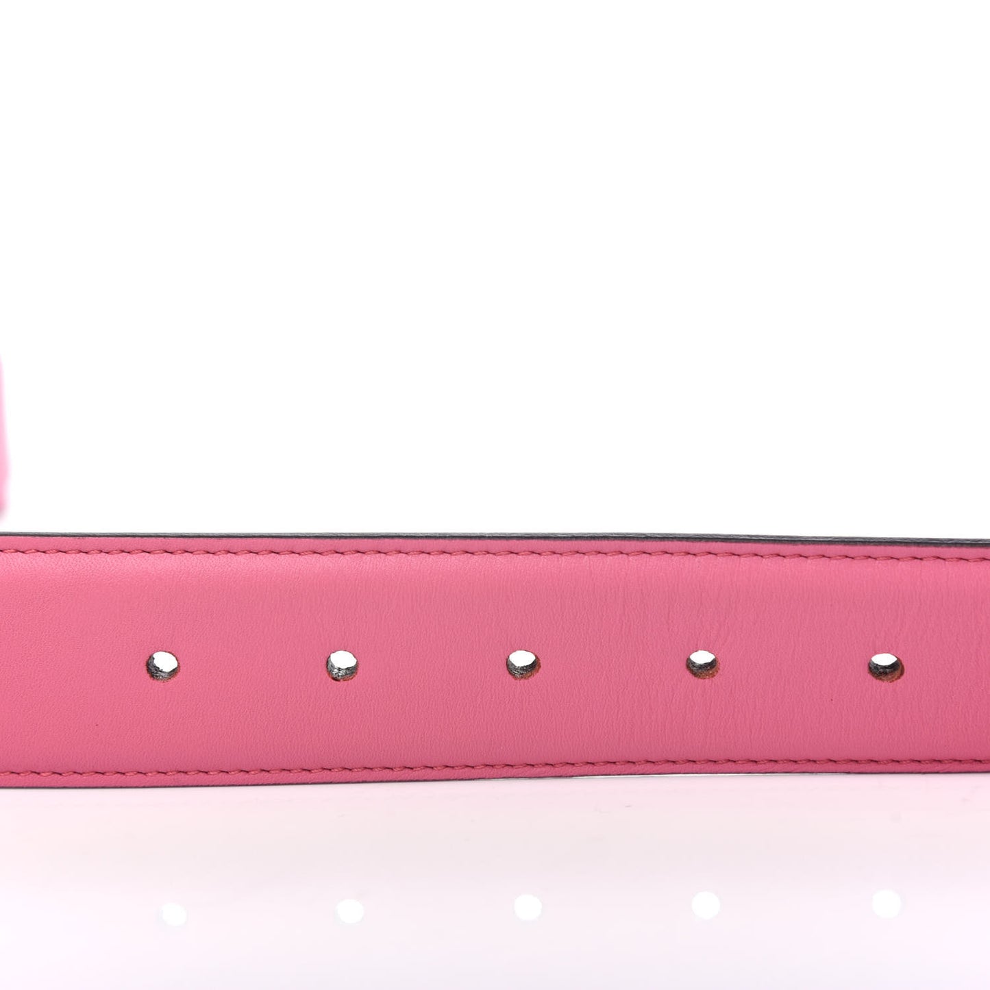Moon Calfskin Interlocking G 37mm Belt 80 32 Glossy Pink