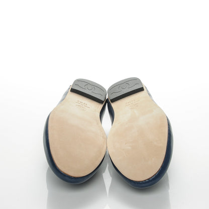 Chanel Lambskin CC Loafers 36.5 Navy 5 of 8