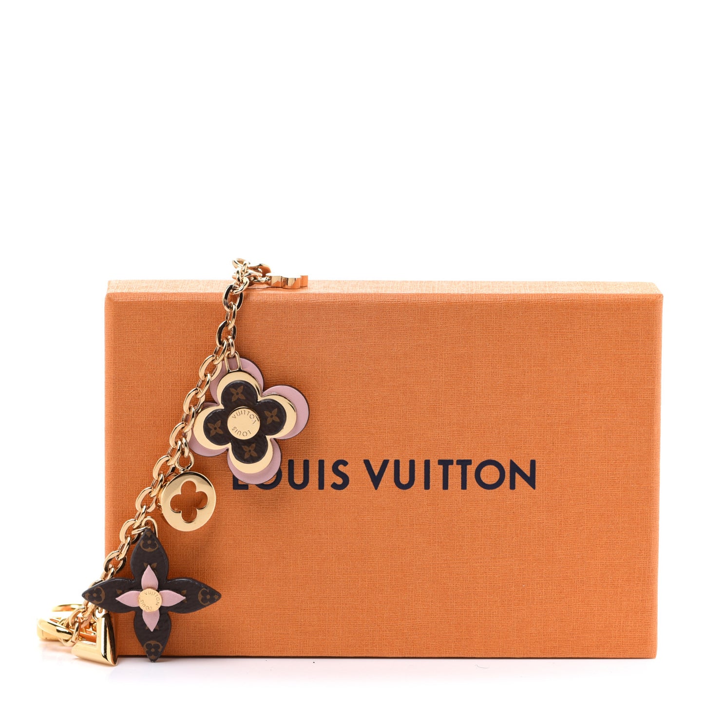 Brass Monogram Blooming Flowers Bag Charm Key Holder Rose Ballerine