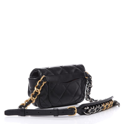 Chanel Lambskin Quilted Chanel 19 Waist Bag Black 3 of 12